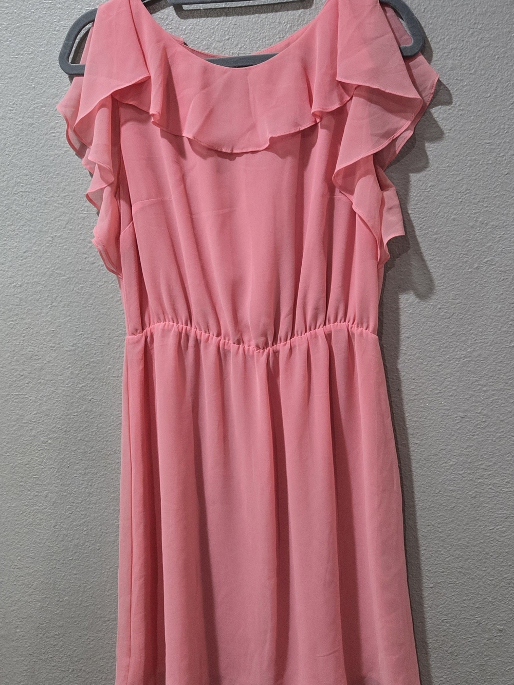 Pink Ruffle Chiffon Dress
